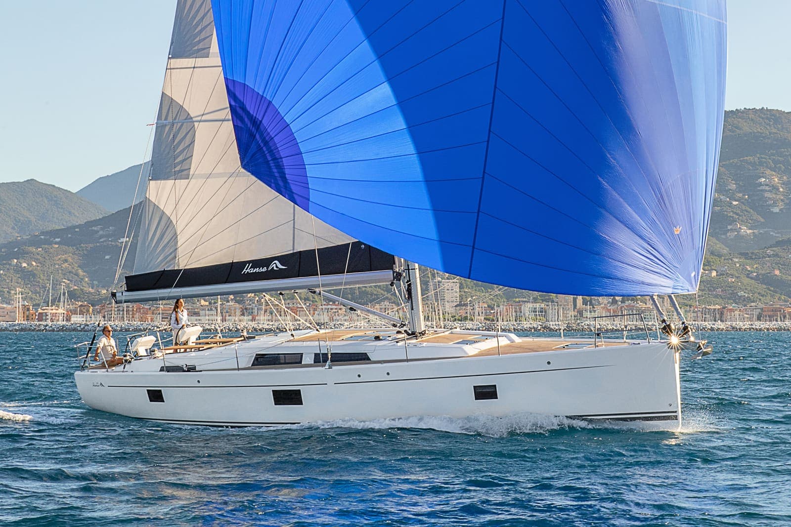 Zeytin — Hanse 508 sailing yacht cruising under a blue gennaker