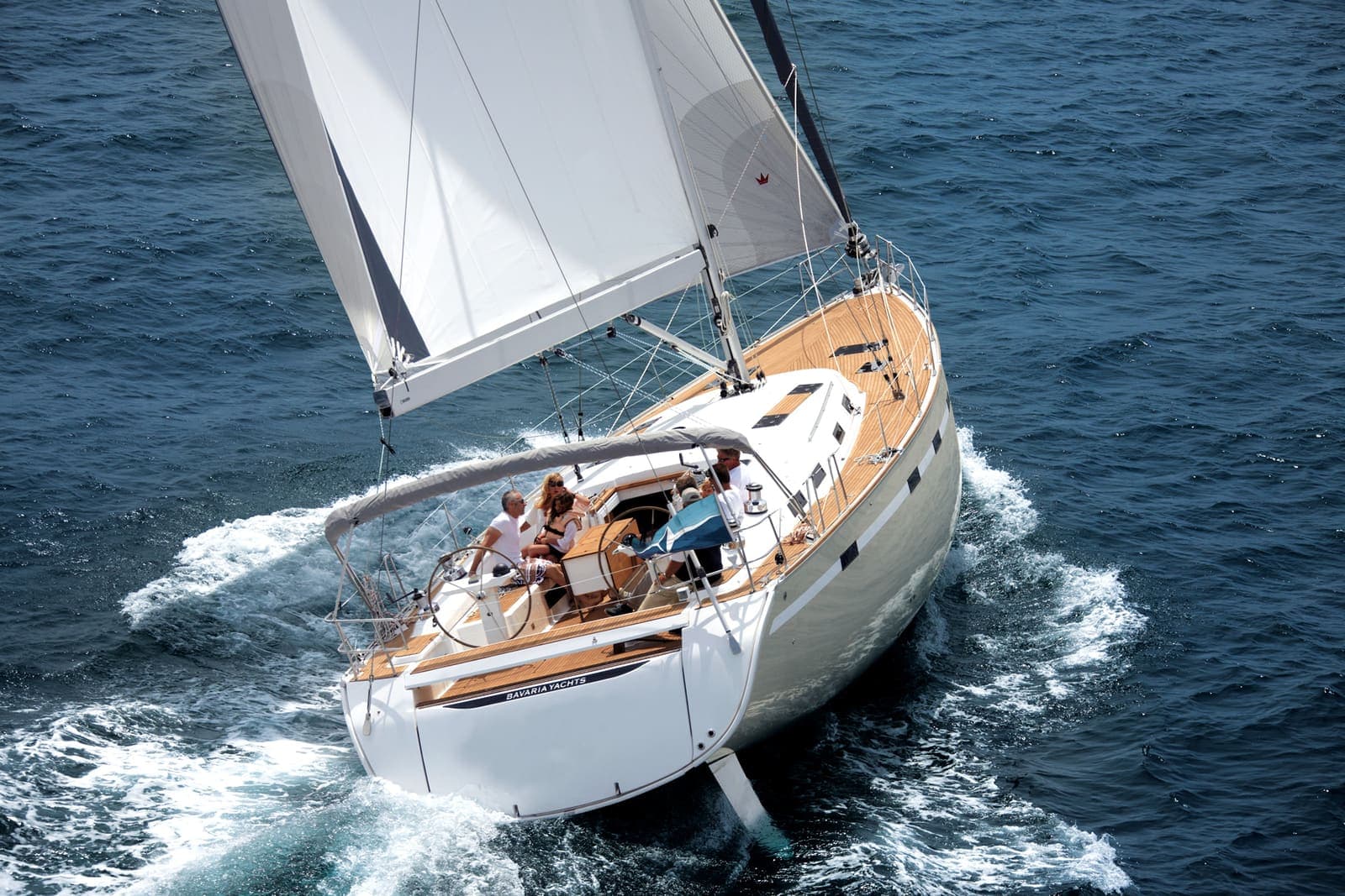 Kornat — Bavaria Cruiser 55 sailing yacht heeling in a fresh breeze